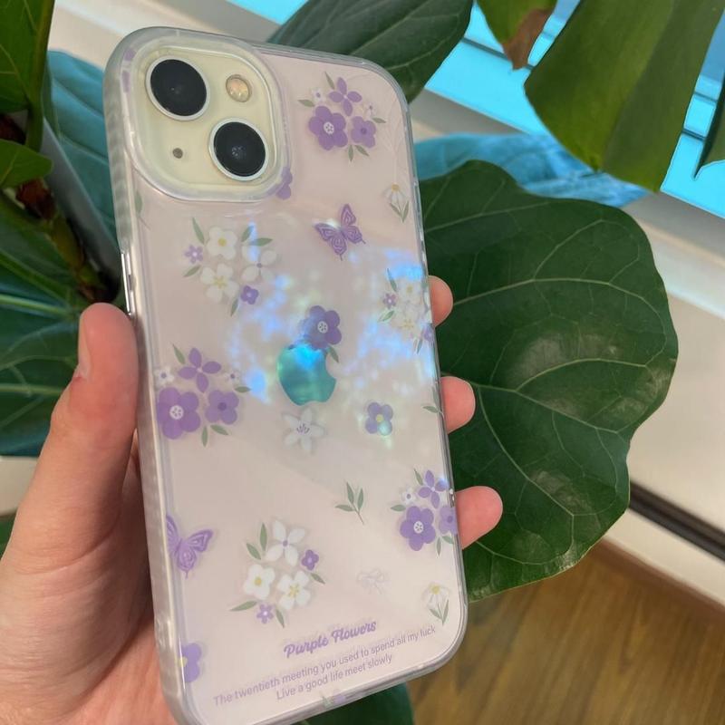 Capa Case iPhone Transparente Girly Com Desenhos Cor:Lily - Flores